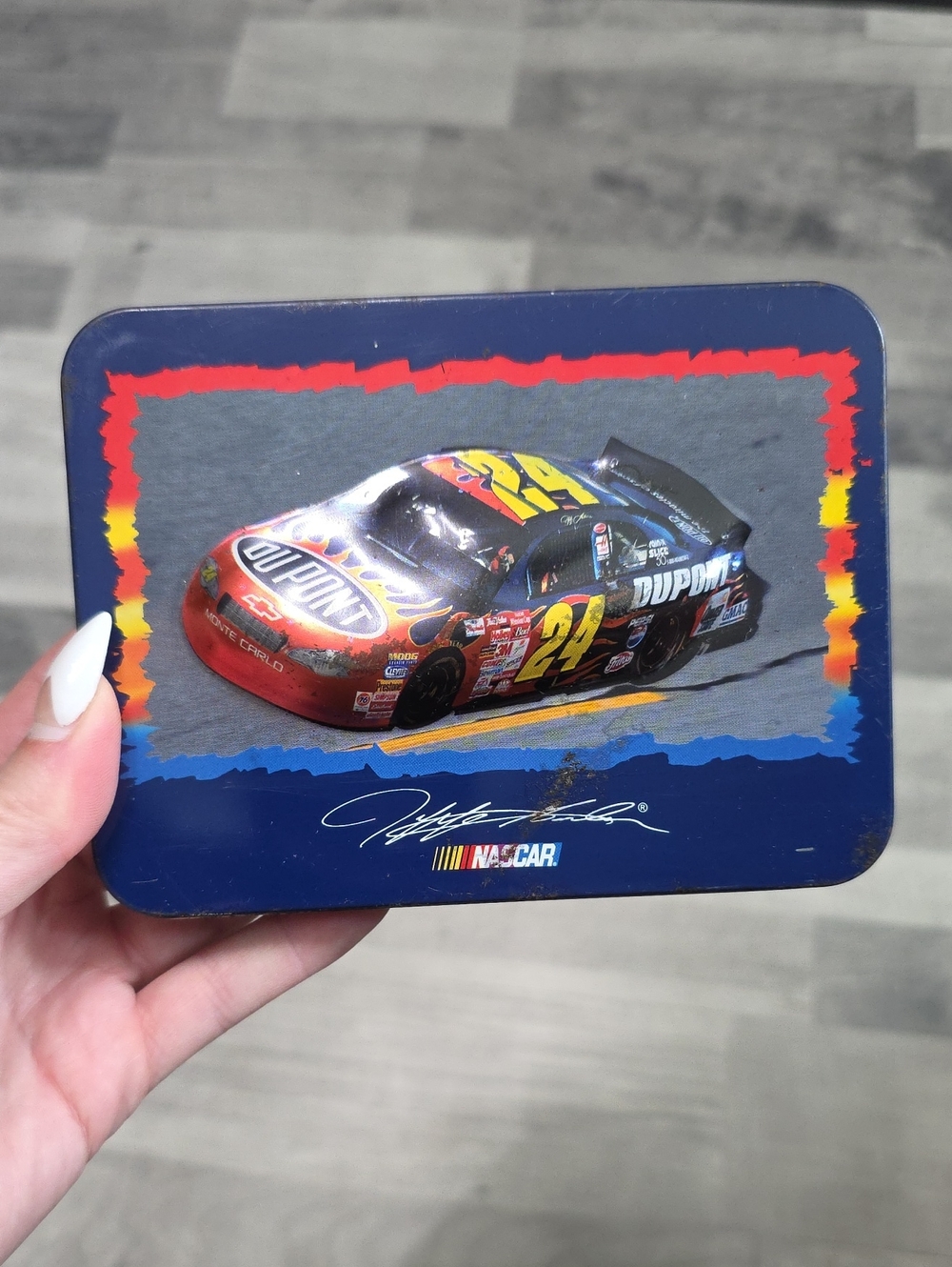 Vintage Nascar Jeff Gordon #24 DuPont Collectible Bicyle Playing Cards With Tin
